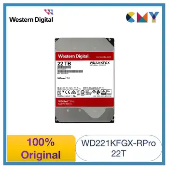 100% Оригинал Western Digital WD Red Pro 22 ТБ 3,5 HDD NAS Внутренний жесткий диск SATA 7200 об/мин WD221KFGX  0