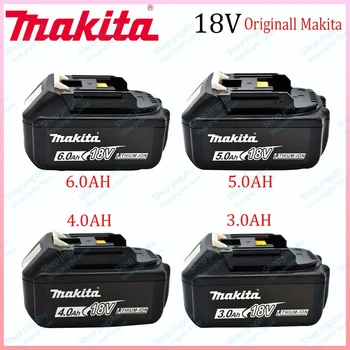 100% Оригинальная аккумуляторная батарея для электроинструмента Makita 18 В 3.0/4.0/5.0/6.0 Ач со светодиодной литий-ионной батареей BL1860B BL1830 BL1850  3
