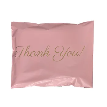 10шт Подарочный пакет с благодарностью Розовый Пластиковый почтовый Конверт Водонепроницаемые Почтовые пакеты Логистическая Курьерская сумка Экспресс-посылка  1