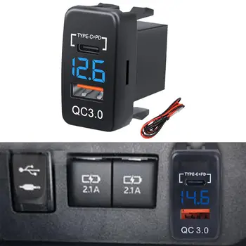 12 В Автомобильное Зарядное Устройство USB C PD Порты Телефон Быстрая Зарядка QC3.0 Авто Адаптер Телефон Автомобильный Прикуриватель Зарядное Устройство для Toyota L0W3  5