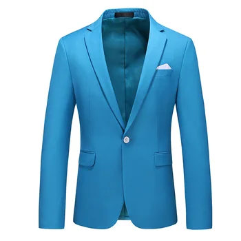 15 цветов, классические официальные пиджаки для мужчин, Новые деловые блейзеры с одной пуговицей, Официальные офисные повседневные облегающие блейзеры M-6XL  4