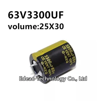 2 шт./лот 63V 3300UF 63V3300UF 3300UF63V объем: 25X30 мм аудио усилитель мощности инвертор алюминиевый электролитический конденсатор  10