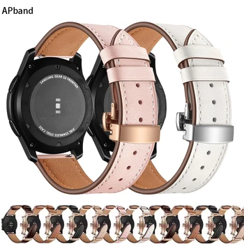 20 мм 22 мм Кожаный Ремешок Для Samsung Galaxy watch 4/5 Classic/Active 2/3/42 мм/46 мм браслет Huawei GT/2/3 Pro Galaxy watch 4 ремешок  10