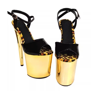 20 см/ 8 дюймов, новые цветные женские босоножки на высоком каблуке из искусственной кожи, пикантные модельные туфли для показа и обувь для танцев на шесте 010  5