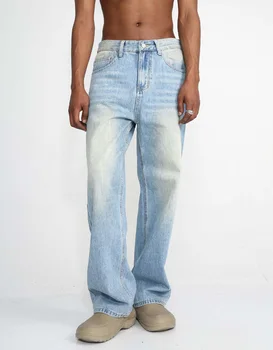2023 новые свободные повседневные брюки в корейском стиле, модные белые джинсы со средней талией  4