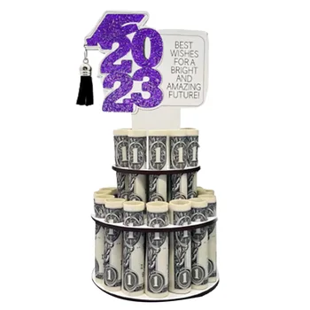 2023 Новый выпускной денежный торт, креативный держатель для денег, дисплей для предстоящих выпускных вечеринок  3