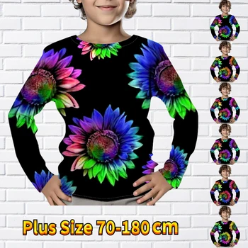 2023 Новый модный пуловер для мальчиков, повседневная футболка, Детская одежда, Зимний детский винтажный топ с длинным рукавом и круглым вырезом, осенний топ с круглым вырезом  10
