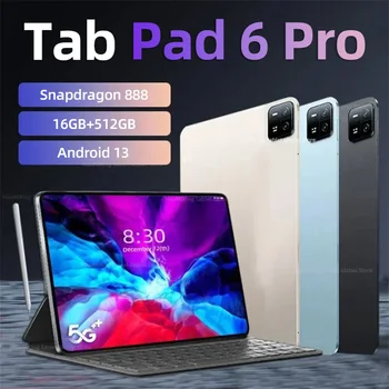 2023 Оригинальный Pad 6 Pro Глобальная версия Snapdragon 888 Xioami Планшетный ПК Android 13 10000 мАч HD 4K Экран 16 ГБ + 512 ГБ 5G WIFI Mi  1