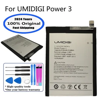 2024 года Оригинальная батарея емкостью 6150 мАч для аккумуляторов мобильного телефона UMI Umidigi Power 3 Power3 Batteria в наличии Быстрая доставка  5