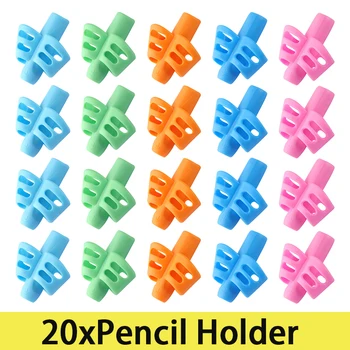 20шт Детский держатель для карандашей и ручек, обучающая практика для детей, силиконовая ручка для захвата, устройство для коррекции осанки для студентов  3