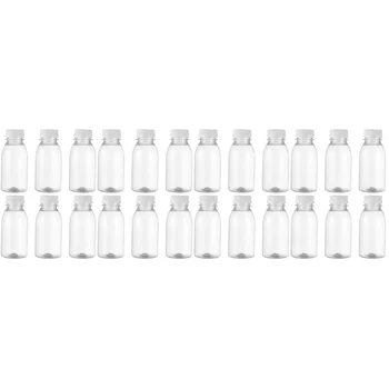 24 Шт Холодильник Для Молочных Бутылок Многоразовые Бутылки Для Сока Пустые Пластиковые Маленькие Мини-Контейнеры Для Холодильника Для Домашних Животных Детская Вода с Крышками  5