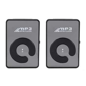 2X мини-зеркальных зажима USB с поддержкой цифрового MP3-плеера 8 ГБ SD TF карты Черный  5