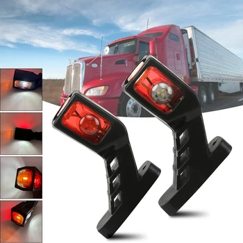 2шт 12 В-24 В 9LED Боковой габаритный фонарь для грузовика с прицепом Caravan, 3-цветная подсветка, Контурная Автомобильная контрольная лампа  0