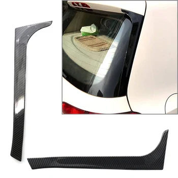 2шт ABS Боковое стекло заднего стекла автомобиля, спойлер Canard Splitter, Декоративная отделка для VW Golf 6 Mk6 2009 2010 2011 2012 2013 Углеродное волокно  5