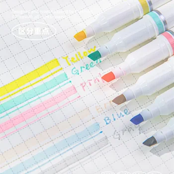3 Шт Прекрасный маркер для рисования Simplicity Корейская мода Креативный хайлайтер с двойной головкой, ручка для создания альбомов своими руками, принадлежности для письма  4