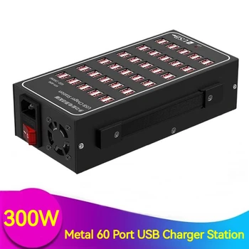 300 Вт Универсальная Металлическая Мульти USB Зарядная Станция 60 Портов Портативный USB Быстрая Зарядка Carregador Для Iphone 14 13 Samsung S23U S22  5