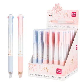 36 шт./лот Kawaii Sakura 4 цвета Шариковая ручка Cute Press 0,7 ММ Шариковые ручки Офисные Школьные письменные принадлежности  5