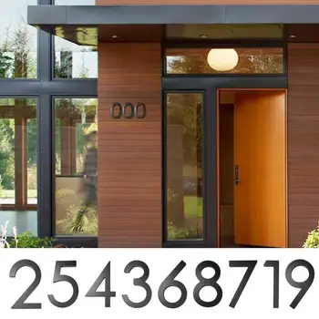 3D плавающие номера домов, Антикоррозийные Глянцевые плавающие черные Номера адресов для наружных стен, улиц, почтовых ящиков, домов, садов  5