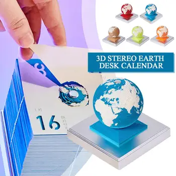 3d Стерео Настольный календарь Earth Блокнот для заметок Модель Земли Блокнот для заметок 3d Декор Бумажные подарочные заметки Офисная скульптура Memo S6s8  5