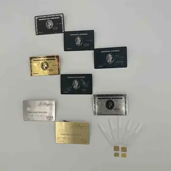4442 Индивидуальная высококачественная НОВАЯ металлическая RFID-карта, Бесконтактная карта, визитная карточка NFC, металлическая с подарочной коробкой  4