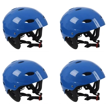 4X Защитный шлем с 11 дыхательными отверстиями для водных видов спорта Каяк Каноэ Гребля для серфинга - Синий  3