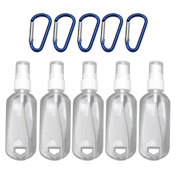 5 Портативных пластиковых бутылок дезинфицирующего средства для рук, дорожный маленький держатель, крючок, брелок для ключей, прямая поставка  5