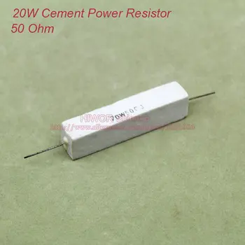 (5 Шт./лот) 20 Вт 50 Ом Керамический цементный силовой резистор 50 Ом ТОЛ 5% резисторов  4