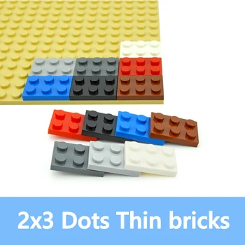 50ШТ DIY Строительные блоки 2 * 3 точечные Тонкие фигурки Кирпичи 2x3 точечные Обучающие Креативные размеры Совместимы с 3021 игрушками для детей  0