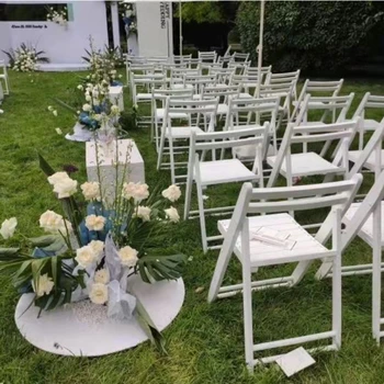 50шт) Складной стул из массива дерева, свадебный стул на лужайке, стул для проведения свадебных бизнес-банкетов в отеле, стул для проведения банкетов 233  5