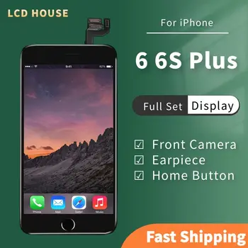 AAA Дисплей Для iPhone 6 6S Plus 6P 6SP ЖК-Экран 3D Force Touch Digitizer В Сборе Комплект Для Замены Фронтальной Камеры + Кнопка Home  1