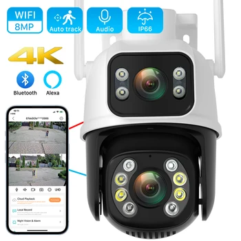 ANBIUX 8MP 4K PTZ Wifi Камера с Двойным Объективом И Двумя Экранами AI Human Detection Беспроводная Наружная IP-Камера Видеонаблюдения ICSEE App  5
