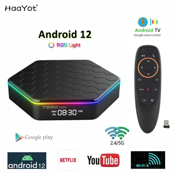 Android 12 ТВ-ресивер Smart TV BOX Allwinner 6K Медиаплеер 3D Видео Youtube 1080p Netflix 2.4G & 5G wifi6 64G Телеприставка  5