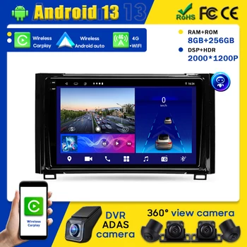Android 13 Автомобильный Радиоприемник Стерео Для Toyota Tundra XK50 2013-2020 Мультимедийный Плеер GPS Беспроводной Carplay Android Auto QLED 4G  5