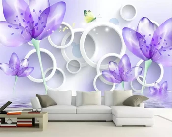 Beibehang Настенные обои прозрачный цветок мода 3D фон стены домашнее украшение гостиная спальня настенные 3D обои  4
