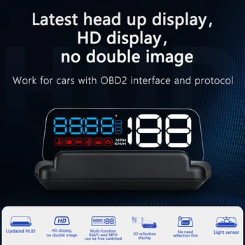 C500 OBD2 HUD GPS Для Всех Автомобилей Бортовой Компьютер Проектор Лобового Стекла Головной Дисплей Аксессуары Для Автоэлектроники Спидометр  5