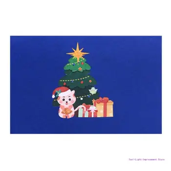 C63E Праздничная 3D открытка с животными, памятный подарок Друзьям семьи и близким к Рождественской открытке Аксессуар  5