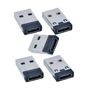 Cablecc 5шт Тип C USB-C Женский к USB 2.0 A мужской адаптер питания для передачи данных 480 Мбит / с для ноутбука, планшета, телефона  5