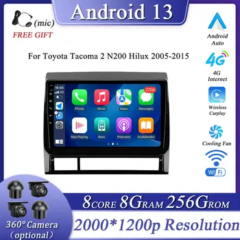 Carplay Auto для Toyota Tacoma 2 N200 Hilux 2005-2015 Android 13 Автомобильный Радиоприемник 4G WIFI Навигация GPS Мультимедийный Видеоплеер  5