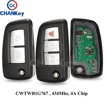 CHANKey 2/3 Кнопки 433 МГц 4A PCF7952E Флип Дистанционный Ключ Для Nissan Qashqai J11 Pulsar C13 Juke F15 X-Trail T32 Micra CWTWB1G767  5
