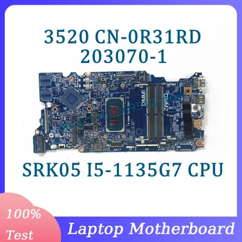 CN-0R31RD 0R31RD R31RD Материнская плата 203070-1 Для ноутбука DELL 3520 Материнская Плата С процессором SRK05 I5-1135G7 100% Полностью Протестирована, Работает хорошо  4