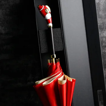 DanMunier Зонт оригинального дизайна, женский легкий роскошный зонт, двухслойный, изготовленный на заказ, креативный трехстворчатый прозрачный зонт с длинной ручкой  4