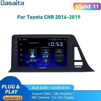 dasaita Для Toyota C-HR Европейская Версия Мультимедиа 2014 2015 2016 2017 2018 2019 2020 2021 Android Автомобильный Радиоприемник GPS CHR 1Din DSP IPS  5