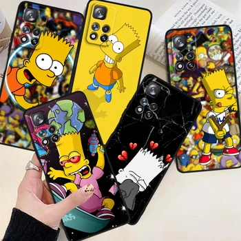 Disney Bart Simpson Для Xiaomi Redmi Note 12R 12 12S Turbo 11 11T 11S 10 10S 9 8 Pro Plus 5G Черный Чехол Для Телефона  5