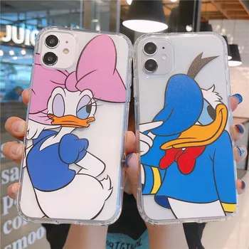 Disney Donald Duck Daisy Чехол Для Телефона iPhone 14 13 12 11 Pro Max Mini 6 7 8 Plus Мультяшный Мягкий Силиконовый Полный Защитный Чехол  5