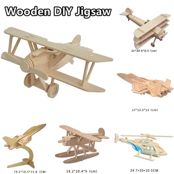 DIY Модель самолета 3D Craft Самолетики ручной работы Jigsaw Buildadultsdiy Комплект деревянных декораций для столешниц  5