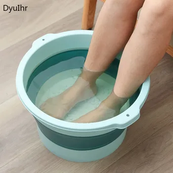 DyuIhr креативное простое складное ведро для ванны для ног с домашним массажем, портативная складная ванна для ног, дорожный умывальник с крючком  5