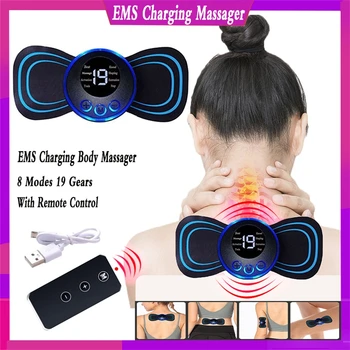 EMS-массажер с дистанционным управлением, USB-аккумуляторный пластырь для массажа шеи, Электрический Массажер для тела, Релаксация шейного отдела позвоночника, спины, плеч  4