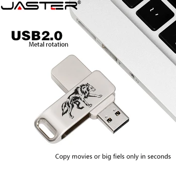 JASTER Mini Metal USB Flash Drive 128 ГБ Бесплатный Флеш-Накопитель с Пользовательским Логотипом 64 ГБ Бизнес-Подарок USB-Накопитель 32 ГБ Реальная Емкость U-диска 16 ГБ  1