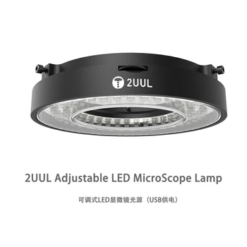 Lampu LED, 2UUL, dapat disesuaikan, lampu cincin LED, teropong, mikroskop, sumber lampu dengan pelindung mata untuk alat perbaik  2