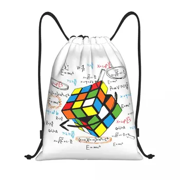 Math Rubix Rubixs Cube Сумка на шнурке Женская Мужская Складная Спортивная сумка для спортзала, рюкзаки для хранения покупок  5